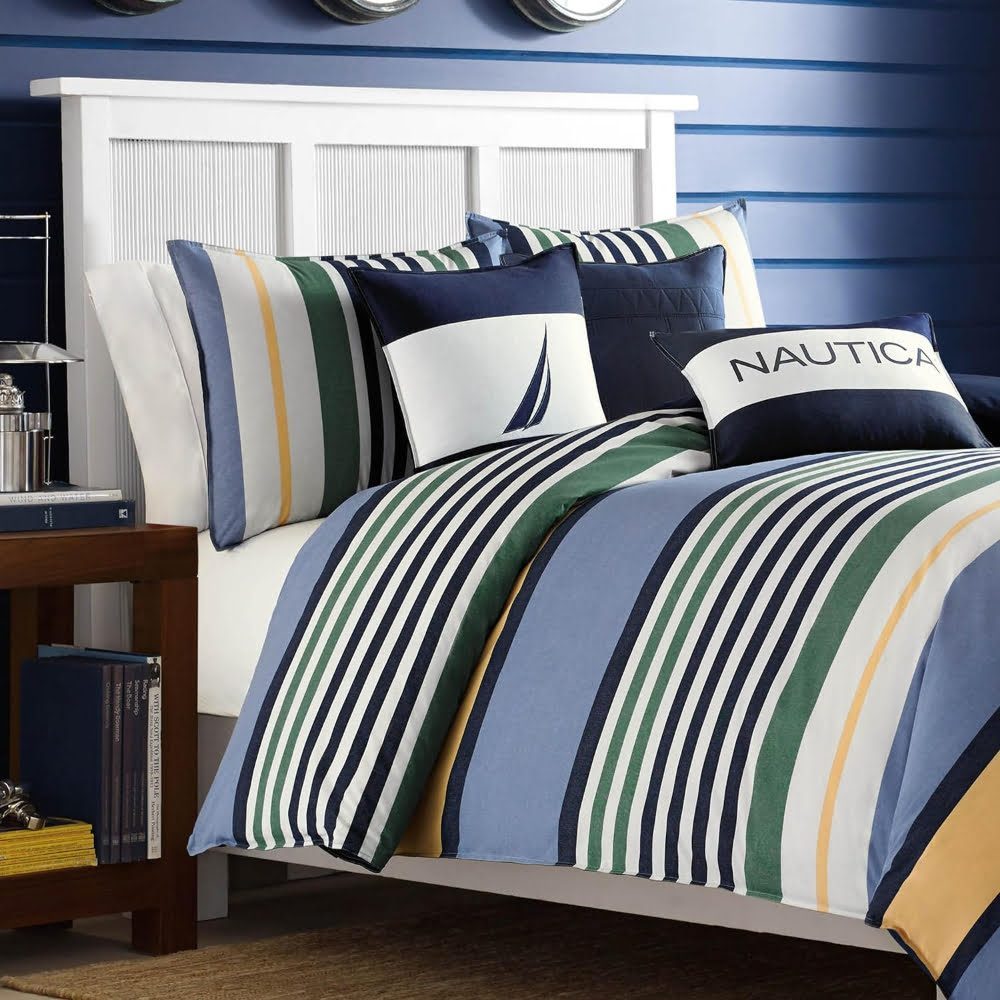 Set lenjerie de pat Nautica Dover, pat dublu, 4 piese, 100% bumbac, 240 x 260 cm, 200 x 220 cm, 2 x 50 x 70 cm 3