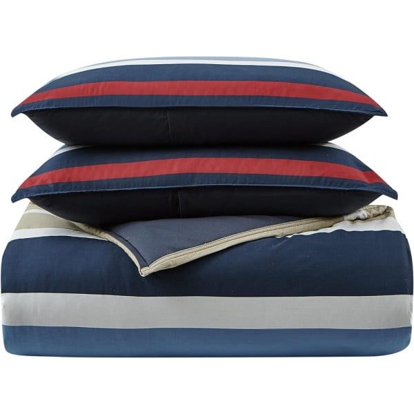 Set lenjerie de pat Nautica Bradford, pat dublu, 4 piese, 100% bumbac, 240 x 260 cm, 200 x 220 cm, 2 x 50 x 70 cm - imagine 4