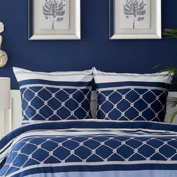 Set lenjerie de pat Nautica Knot, pat dublu, 4 piese, 100% bumbac, 240 x 260 cm, 200 x 220 cm, 2 x 50 x 70 cm - imagine 6