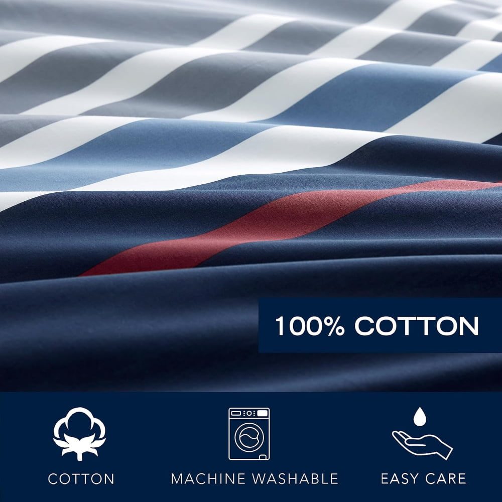 Set lenjerie de pat Nautica Bradford, pat dublu, 4 piese, 100% bumbac, 240 x 260 cm, 200 x 220 cm, 2 x 50 x 70 cm 5
