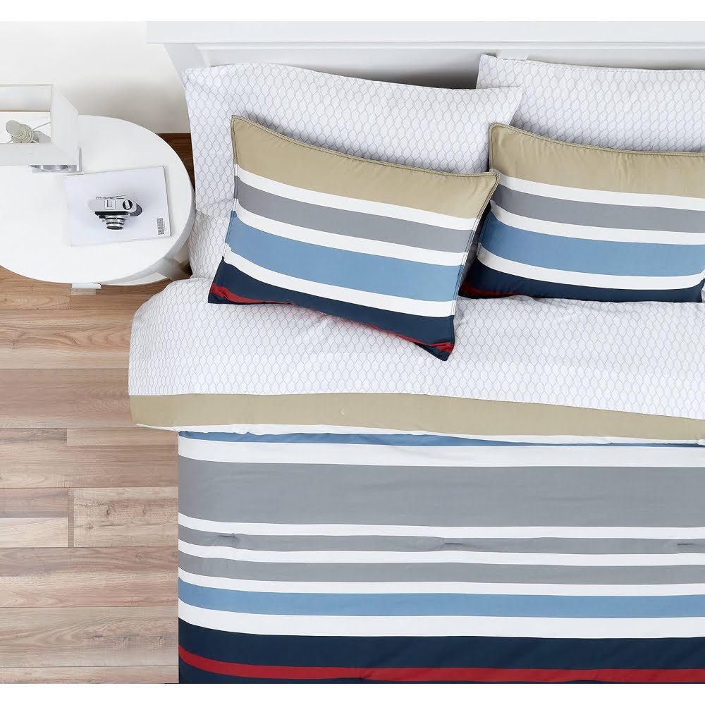 Set lenjerie de pat Nautica Bradford, pat dublu, 4 piese, 100% bumbac, 240 x 260 cm, 200 x 220 cm, 2 x 50 x 70 cm 6