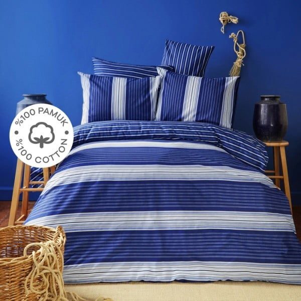 Set lenjerie de pat Nautica Moby, pat dublu, 4 piese, 100% bumbac, 240 x 260 cm, 200 x 220 cm, 2 x 50 x 70 cm - imagine 8