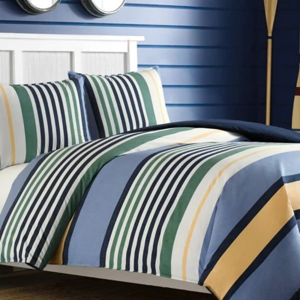 Set lenjerie de pat Nautica Dover, pat dublu, 4 piese, 100% bumbac, 240 x 260 cm, 200 x 220 cm, 2 x 50 x 70 cm - imagine 8