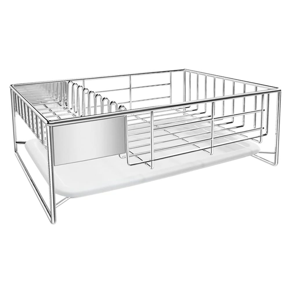 Scurgator de vase, Quasar & Co.®, cu suport tacamuri, tava scurgere, otel inoxidabil, 40.6 x 26.2 x 13 cm, argintiu 2 Scurgator de vase, Quasar & Co.®, cu suport tacamuri, tava scurgere, otel inoxidabil, 40.6 x 26.2 x 13 cm, argintiu 2