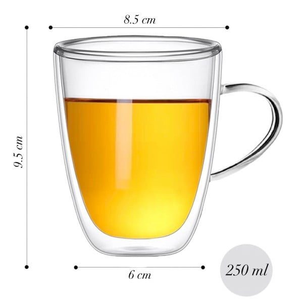 Set ceainic cu ceasca, Quasar & Co.®, cu infuzor, capac, cana pereti dubli, 1 farfurioara, 1 lingurita, 350 ml/250 ml, sticla, transparent - imagine 4