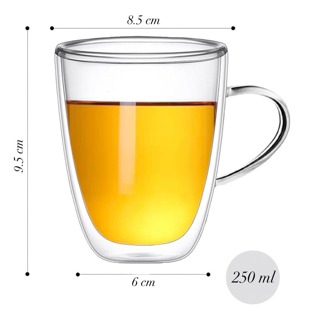 Set ceainic cu ceasca, Quasar & Co.®, cu infuzor, capac, cana pereti dubli, 1 farfurioara, 1 lingurita, 350 ml/250 ml, sticla, transparent 4
