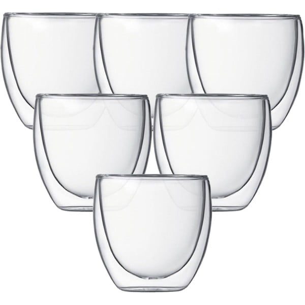 Set 6 pahare cu pereti dubli, Quasar & Co.®, termorezistente, 250 ml, sticla, transparent - imagine 3