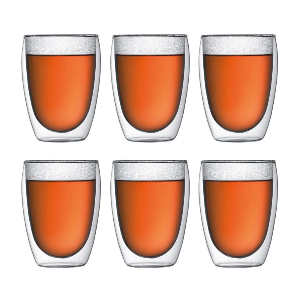 43029052-5 Set 6 pahare cu pereti dubli, Quasar & Co.®, termorezistente, 350 ml, sticla, transparent