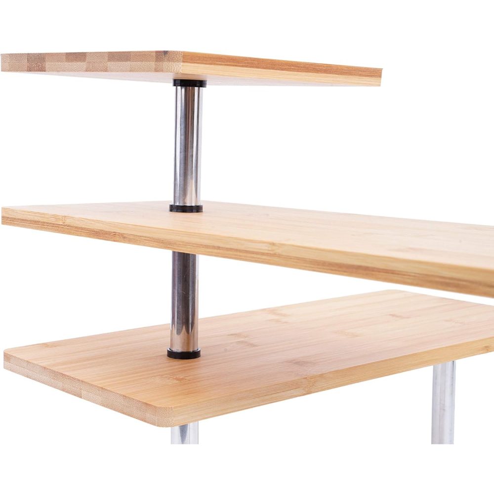 Raft universal pentru colt, Quasar & Co.®, etajera cu 3 polite, lemn/metal, 43x43x38 cm, natur 3