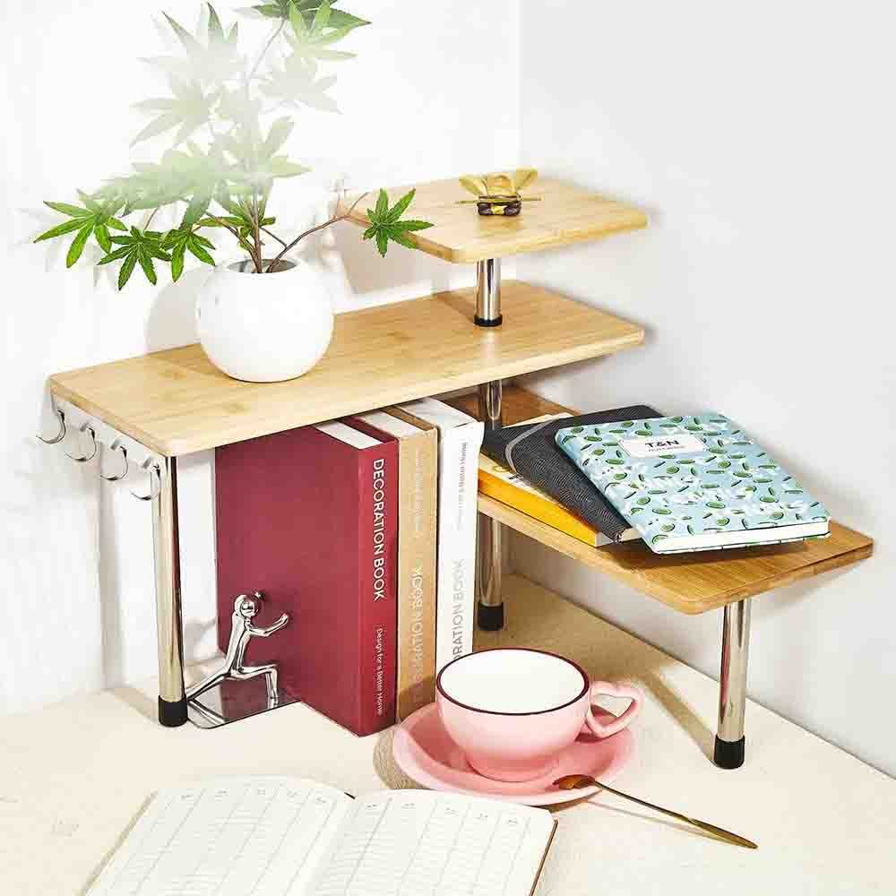 Raft universal pentru colt, Quasar & Co.®, etajera cu 3 polite, lemn/metal, 43x43x38 cm, natur 7