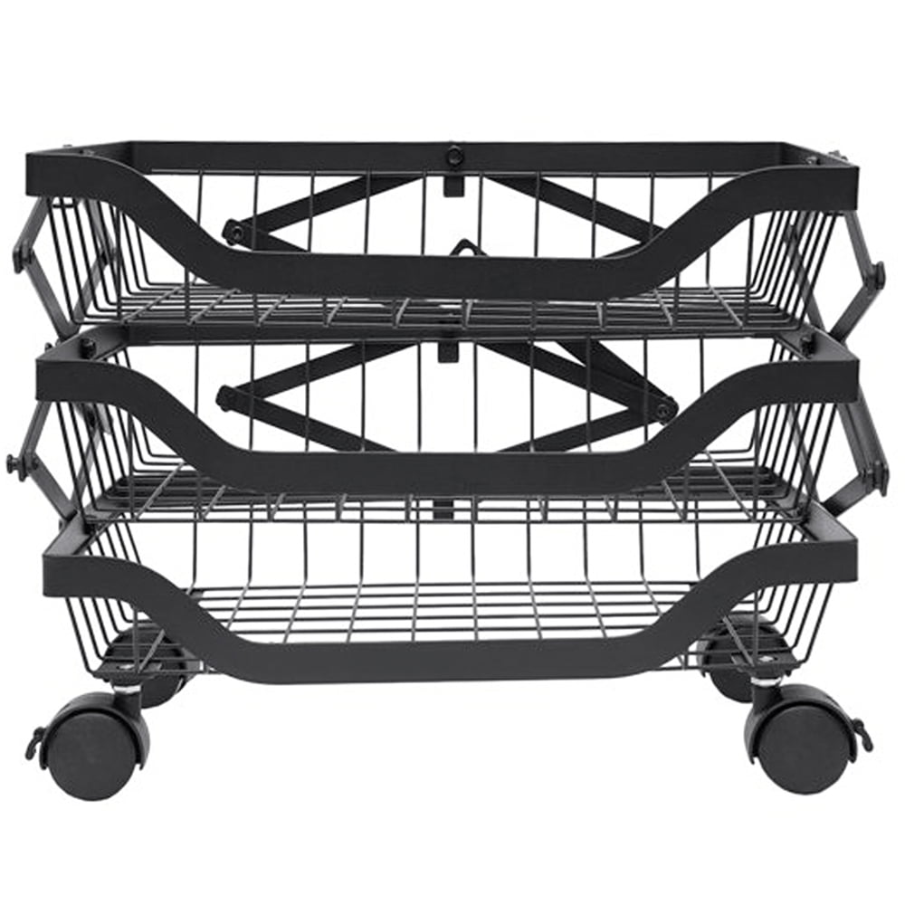 Raft universal, Quasar & Co.®, cu roti, 3 niveluri, pliabil, 37 x 28 x 55 cm, metal, negru 4 Raft universal, Quasar & Co.®, cu roti, 3 niveluri, pliabil, 37 x 28 x 55 cm, metal, negru 4