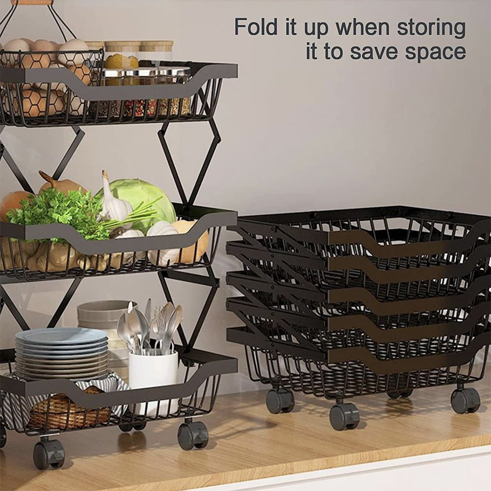 Raft universal, Quasar & Co.®, cu roti, 3 niveluri, pliabil, 37 x 28 x 55 cm, metal, negru 6 Raft universal, Quasar & Co.®, cu roti, 3 niveluri, pliabil, 37 x 28 x 55 cm, metal, negru 6