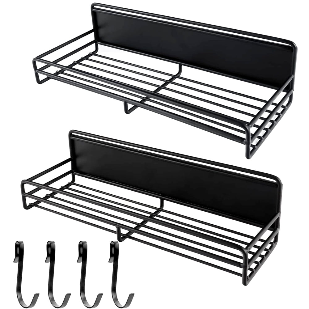 Set 2 rafturi magnetice, Quasar & Co.®, 5 carlige, pretabil condimente, 28,5x8x7 cm/29x9x7,5 cm, metal, negru 2 Set 2 rafturi magnetice, Quasar & Co.®, 5 carlige, pretabil condimente, 28,5x8x7 cm/29x9x7,5 cm, metal, negru 2