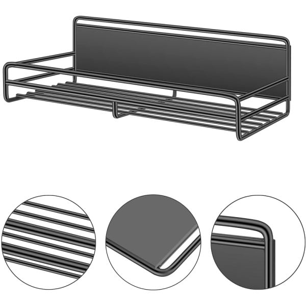 Set 2 rafturi magnetice, Quasar & Co.®, 5 carlige, pretabil condimente, 28,5x8x7 cm/29x9x7,5 cm, metal, negru - imagine 3