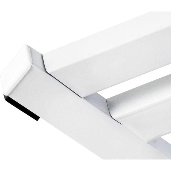 Raft cuptor microunde, Quasar & Co.®, suport bucatarie, rafturi cu 6 carlige, etajera cu cadru metalic si polite lemn, model Z-Micro, 57 x 38 x 38 cm, alb marmorat - imagine 6
