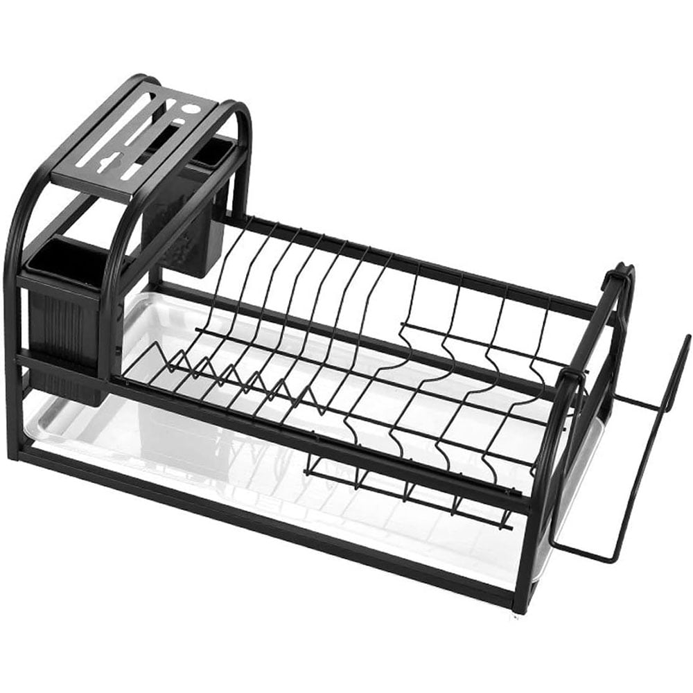 Scurgator vase, Quasar & Co.®, picurator cu tava de scurgere, 42 x 27 x 24 cm, metal/plastic, negru 2