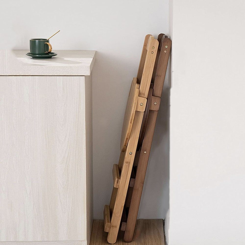 Scaun de bar, Quasar & Co.®, inalt, pliabil, pretabil bucatarie, 36 x 33 x 97 cm, bambus, maro inchis 6