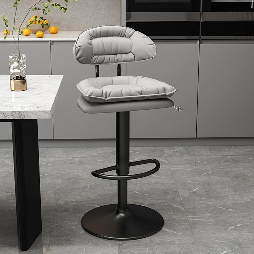 Set 2 scaune de bar, Quasar & Co.®, rotativ, sistem rotire 360°, inalt, reglabil pe inaltime, suport picioare, pretabil bucatarie, metal/piele ecologica/burete, CLEO, gri 5 Set 2 scaune de bar, Quasar & Co.®, rotativ, sistem rotire 360°, inalt, reglabil pe inaltime, suport picioare, pretabil bucatarie, metal/piele ecologica/burete, CLEO, gri 5