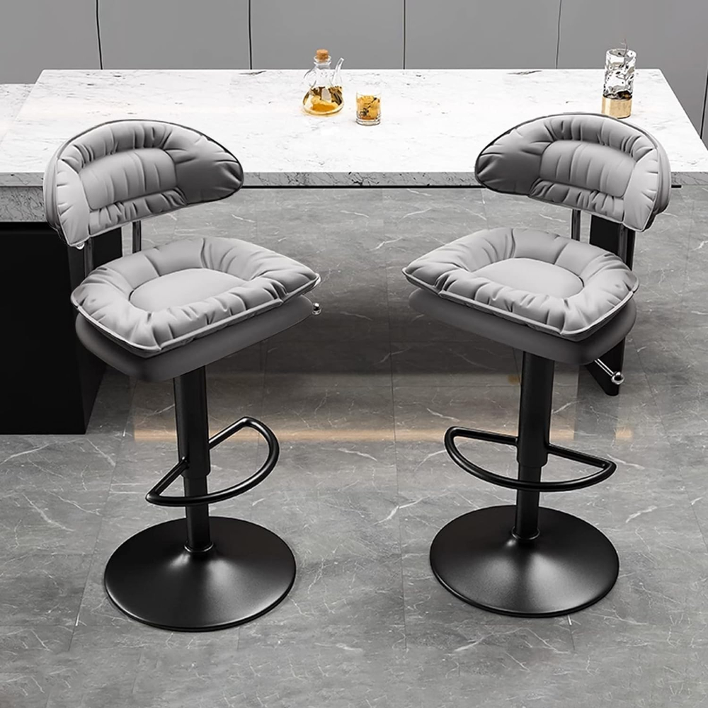 Set 2 scaune de bar, Quasar & Co.®, rotativ, sistem rotire 360°, inalt, reglabil pe inaltime, suport picioare, pretabil bucatarie, metal/piele ecologica/burete, CLEO, gri 6 Set 2 scaune de bar, Quasar & Co.®, rotativ, sistem rotire 360°, inalt, reglabil pe inaltime, suport picioare, pretabil bucatarie, metal/piele ecologica/burete, CLEO, gri 6