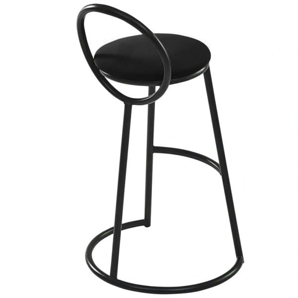Set 2 scaune bar, Quasar & Co.®, tapitat, 50 x 40 x 93 cm, metal/catifea/burete, negru Scaune bar 2024-05-02