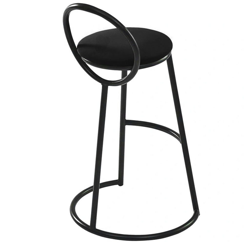 Set 2 scaune bar, Quasar & Co.®, tapitat, 50 x 40 x 93 cm, metal/catifea/burete, negru 2