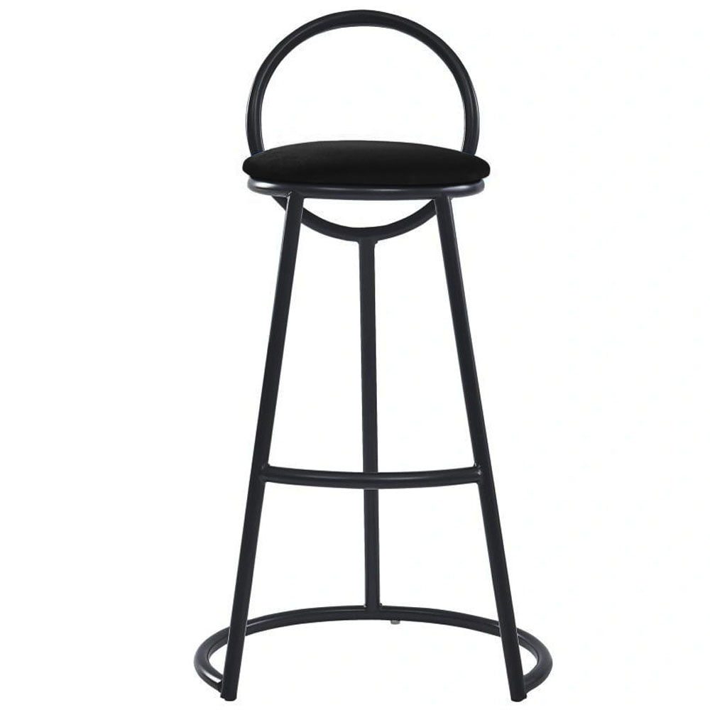 Set 2 scaune bar, Quasar & Co.®, tapitat, 50 x 40 x 93 cm, metal/catifea/burete, negru 3