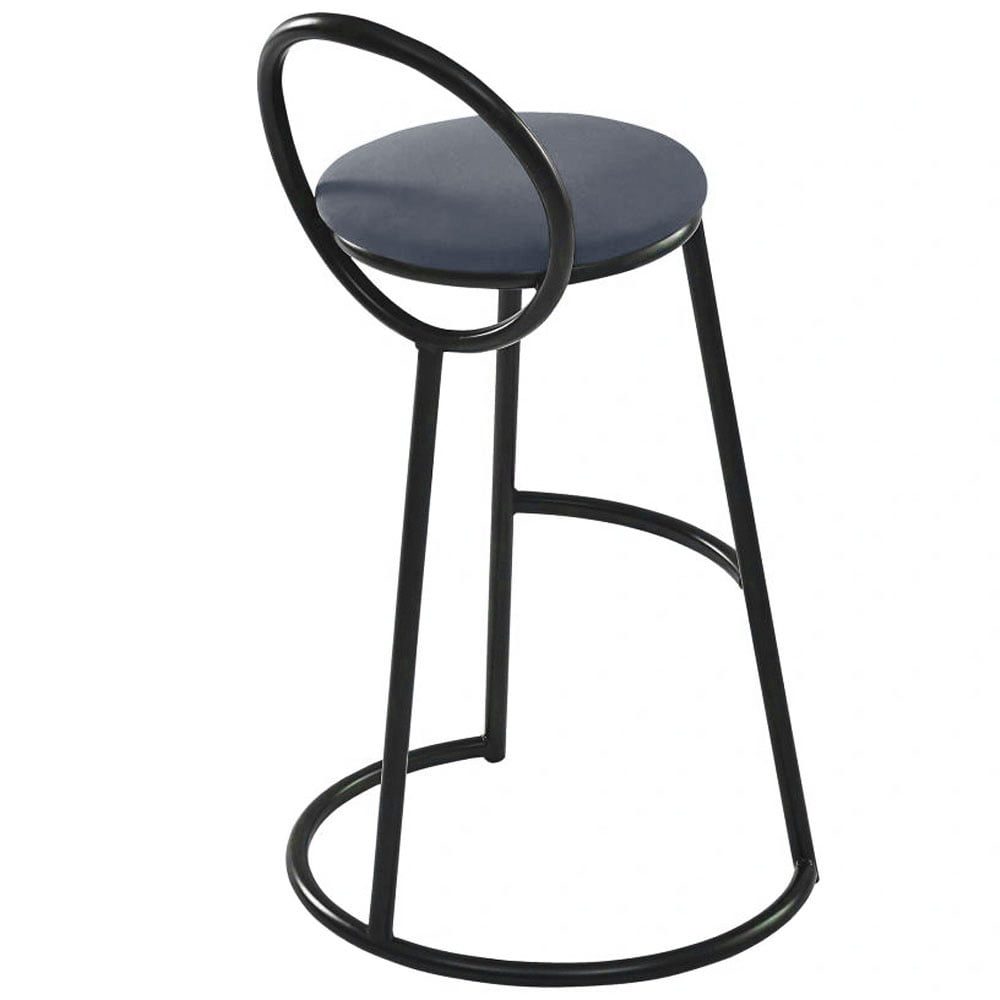 Set 2 scaune bar, Quasar & Co.®, tapitat, 50 x 40 x 93 cm, metal/catifea/burete, gri 2