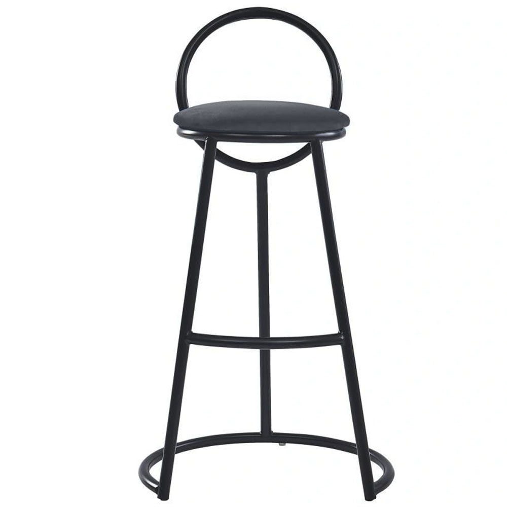 Set 2 scaune bar, Quasar & Co.®, tapitat, 50 x 40 x 93 cm, metal/catifea/burete, gri 3