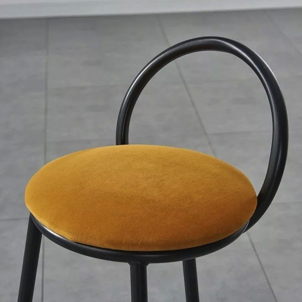 Set 2 scaune bar, Quasar & Co.®, tapitat, 50 x 40 x 93 cm, metal/catifea/burete, galben mustar 5