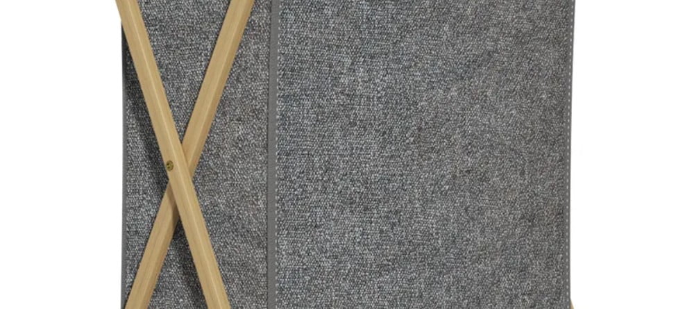 Cos de rufe, Quasar & Co.®, 1 compartimente si capac, pliabil, textil/bambus, 50 x 34 x 56.5 cm, gri inchis Cosuri pentru rufe si Ligheane 2024-05-11
