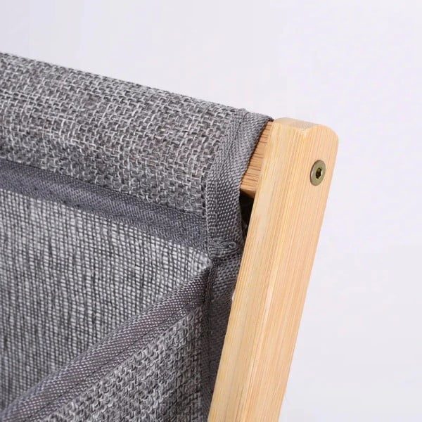 Cos de rufe, Quasar & Co.®, 1 compartimente si capac, pliabil, textil/bambus, 50 x 34 x 56.5 cm, gri inchis - imagine 6