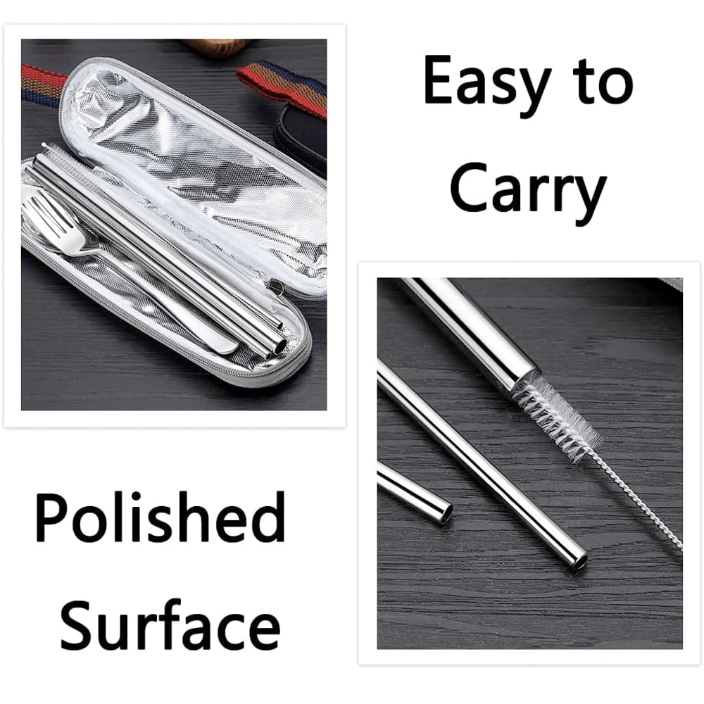 Set 14 tacamuri inox, Quasar & Co.®, pentru birou, calatorii, camping, husa depozitare, 24 x 7 cm, argintiu 3 Set 14 tacamuri inox, Quasar & Co.®, pentru birou, calatorii, camping, husa depozitare, 24 x 7 cm, argintiu 3