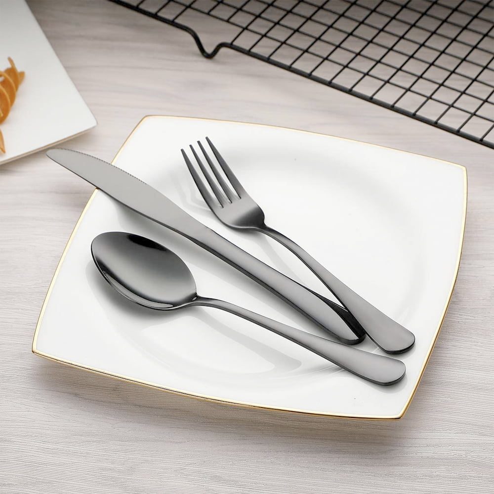 Set 14 tacamuri inox, Quasar & Co.®, pentru birou, calatorii, camping, husa depozitare, 24 x 7 cm, negru 3