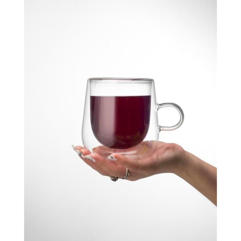 Set ceainic cu 2 cesti, Quasar & Co.®, cu infuzor, capac si 2 cani cu pereti dubli, 650 ml/2×250 ml, transparent 7