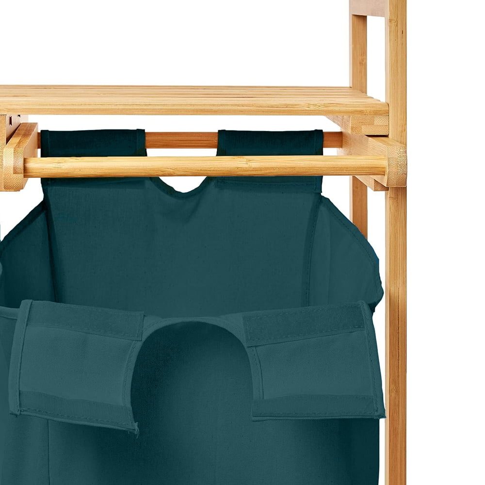 Cos de rufe, Quasar & Co.®, 2 compartimente si raft superior, bambus, verde/galben 3