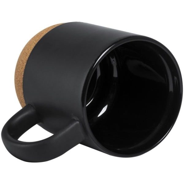 Set 2 cani cafea/ceai, Quasar & Co.®, pretabile voiaj/calatorie, cu capac to go, baza de pluta, ceramica, 400 ml, negru - imagine 3