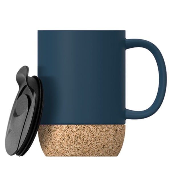 Set 2 cani cafea/ceai, Quasar & Co.®, pretabile voiaj/calatorie, cu capac to go, baza de pluta, ceramica, 400 ml, bleumarin/visiniu - imagine 4