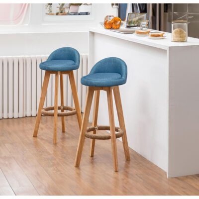 Set 2 scaune bar, Quasar & Co.®, rotative, sistem rotire 360°, inalte, tapitate, pretabile bucatarie, 37x37x80 cm, lemn/textil/burete, LOFT, albastru deschis 7 Set 2 scaune bar, Quasar & Co.®, rotative, sistem rotire 360°, inalte, tapitate, pretabile bucatarie, 37x37x80 cm, lemn/textil/burete, LOFT, albastru deschis 7