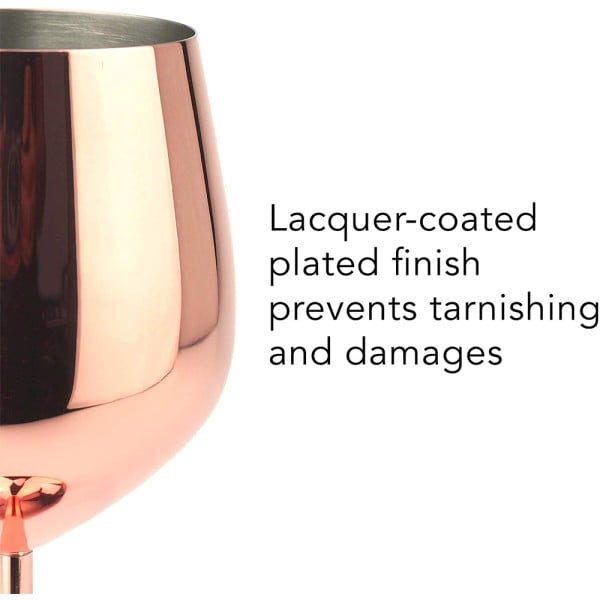 Set 4 pahare vin Quasar & Co.®, 500 ml, h 21 cm, inox, rose gold metal - imagine 8