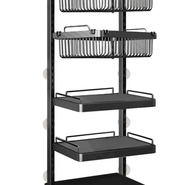 Raft universal suspendat, Quasar & Co.®, etajera cu 3 polite, cu 2 cosuri, ajustabil, metal, 110 x 40 x 29 cm, negru Rafturi 2025-03-15