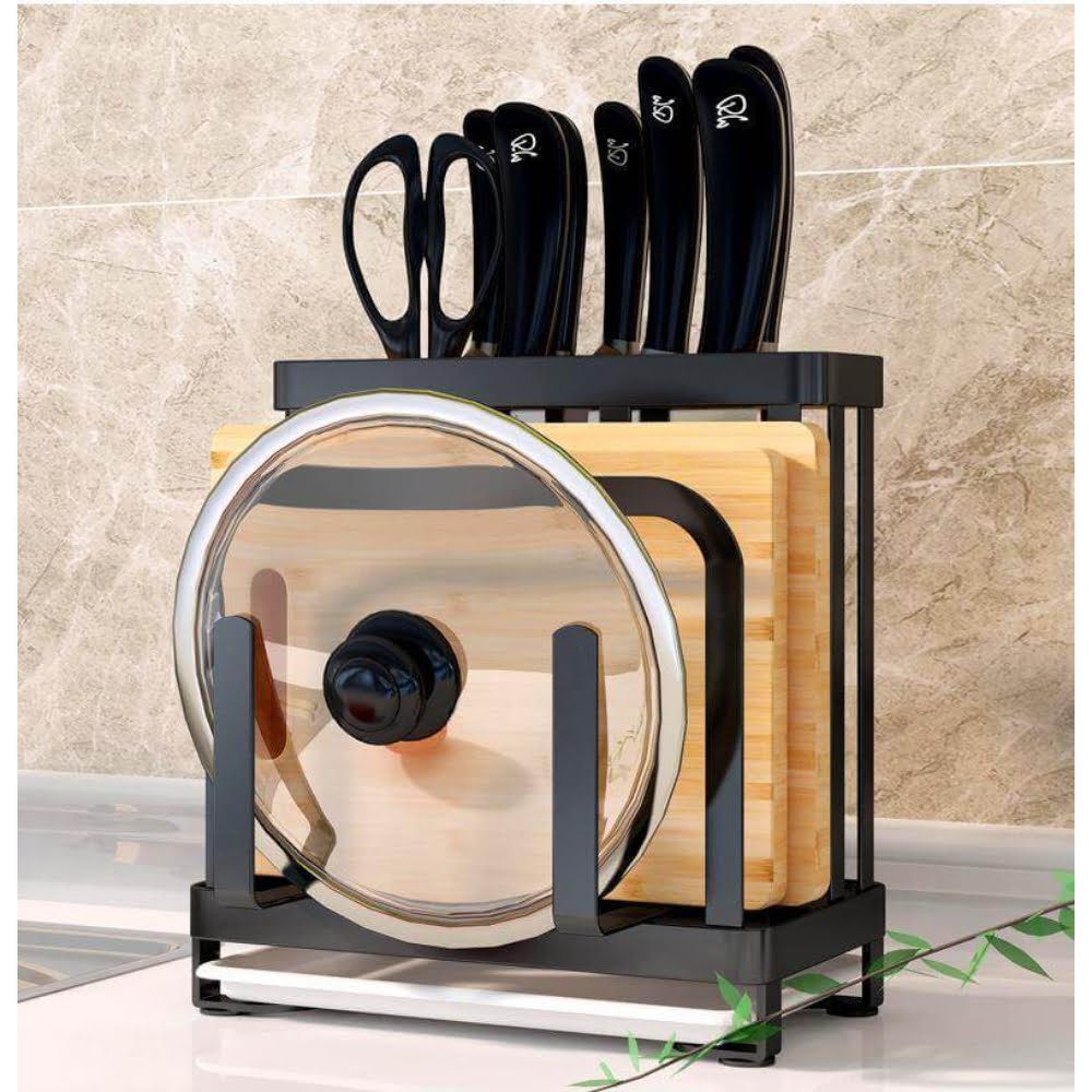Suport ustensile bucatarie, Quasar & Co.®, pentru capac/tocator, tacamuri si cutite, otel inoxidabil, 24 x 13 x 23.5 cm, negru 8 Suport ustensile bucatarie, Quasar & Co.®, pentru capac/tocator, tacamuri si cutite, otel inoxidabil, 24 x 13 x 23.5 cm, negru 8