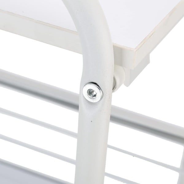 Raft universal depozitare pentru baie, Quasar & Co.®, cu roti, 3 polite, dreptunghiular, 24x36x64 cm, metal, alb - imagine 4