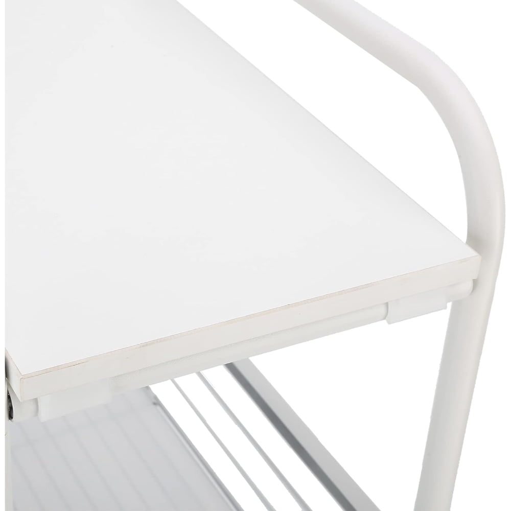 Raft universal depozitare pentru baie, Quasar & Co.®, cu roti, 3 polite, dreptunghiular, 24x36x64 cm, metal, alb 5