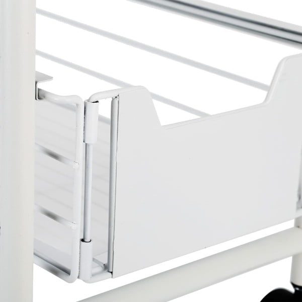 Raft universal depozitare pentru baie, Quasar & Co.®, cu roti, 3 polite, dreptunghiular, 24x36x64 cm, metal, alb - imagine 6
