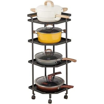 Raft depozitare pentru bucatarie, Quasar & Co.®, cu roti, 4 polite, pentru colt, 35 x 30 x 82 cm, metal, negru 10 Raft depozitare pentru bucatarie, Quasar & Co.®, cu roti, 4 polite, pentru colt, 35 x 30 x 82 cm, metal, negru 10