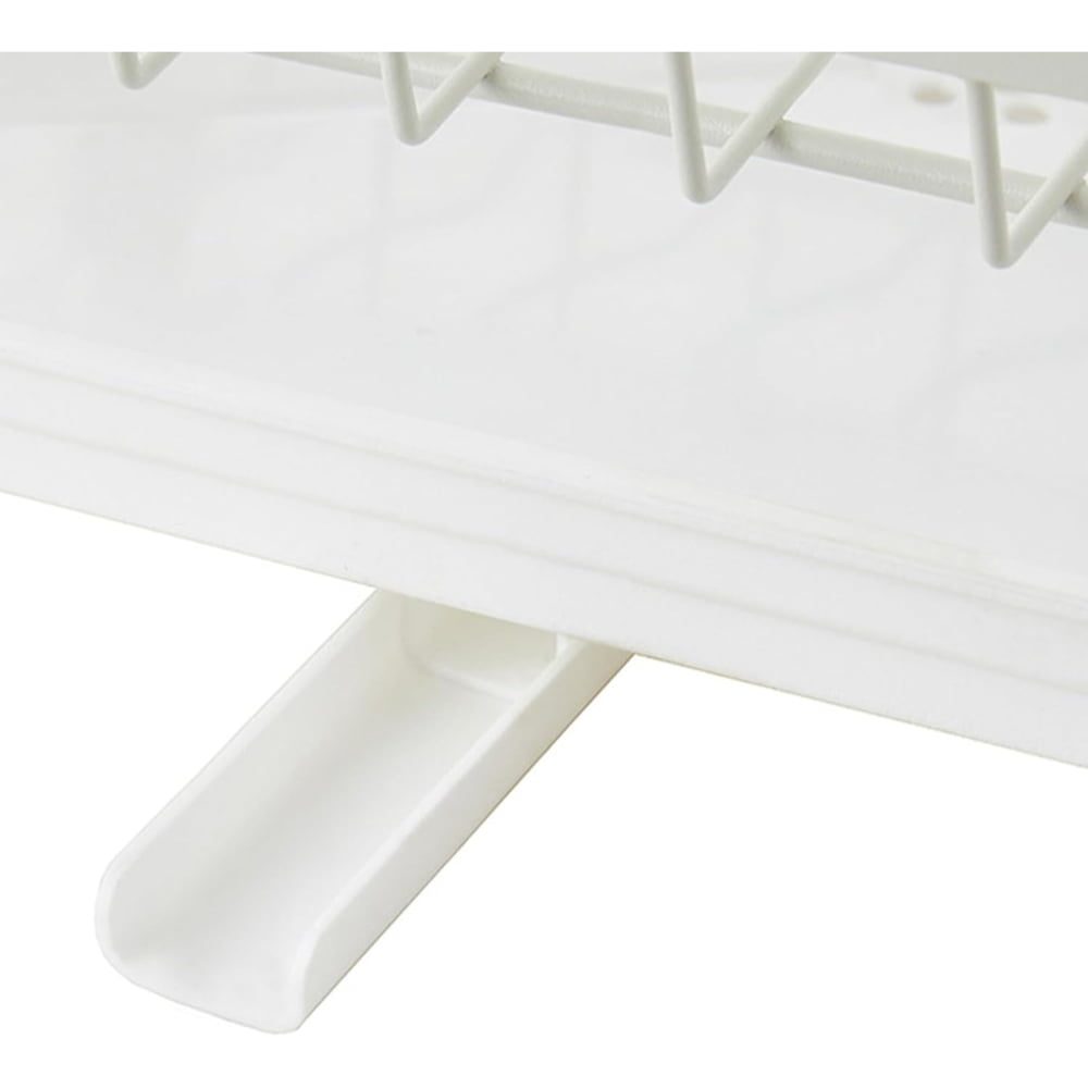 Scurgator de vase, Quasar & Co.®, etajat, cu suport cutite, tacamuri, tocator, tava scurgere, 41 x 29 x 40 cm, metal, alb 6