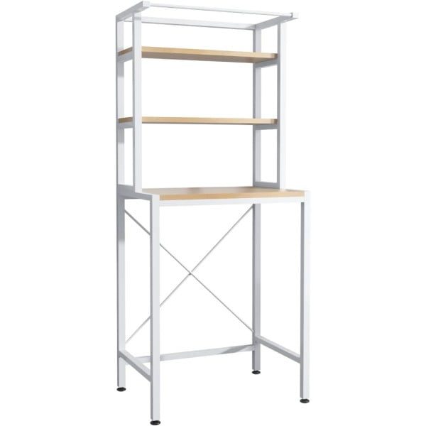 Raft depozitare universal, Quasar & Co.®, cu 3 polite, peste masina de spalat, lemn/metal, 65 x 60 x 182 cm, alb - imagine 2