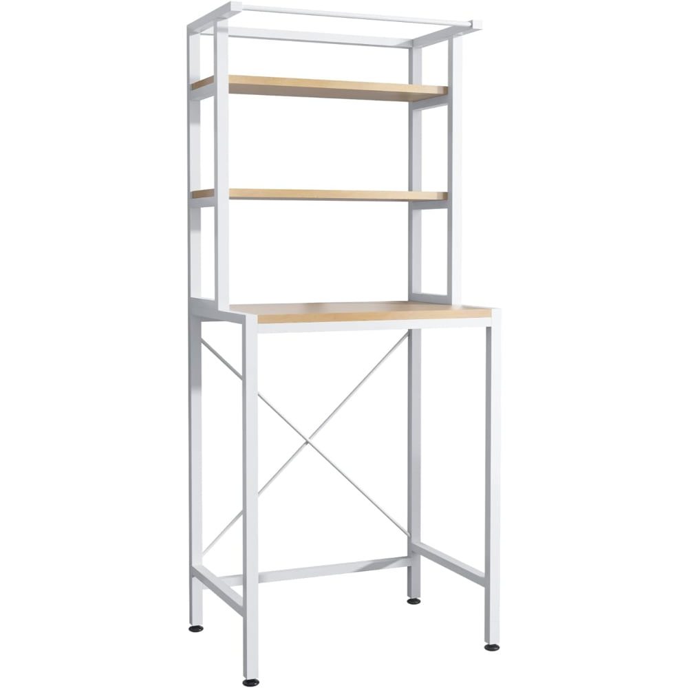 Raft depozitare universal, Quasar & Co.®, cu 3 polite, peste masina de spalat, lemn/metal, 65 x 60 x 182 cm, alb 2 Raft depozitare universal, Quasar & Co.®, cu 3 polite, peste masina de spalat, lemn/metal, 65 x 60 x 182 cm, alb 2