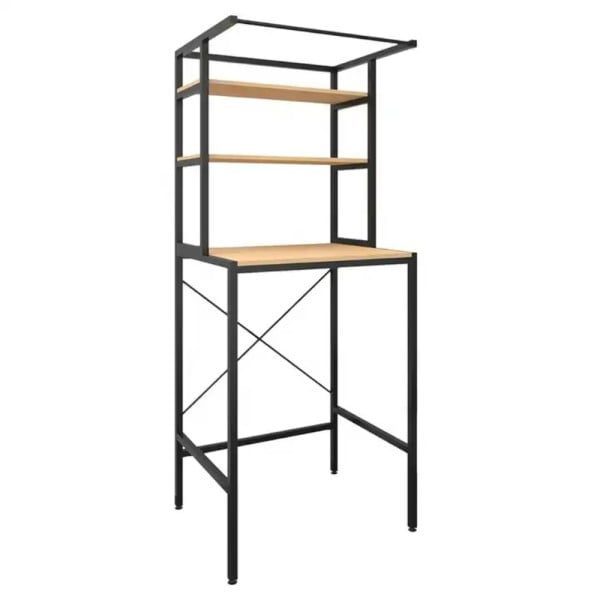Raft depozitare universal, Quasar & Co.®, cu 3 polite, peste masina de spalat, lemn/metal, 65 x 60 x 182 cm, negru - imagine 2