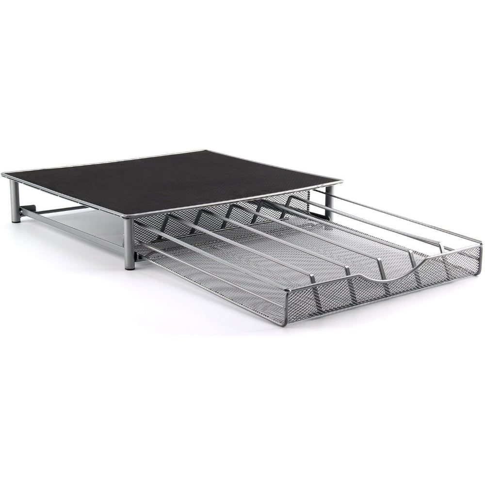 Suport pentru 36 capsule cafea, Quasar & Co.®, cu suport cafetiera, stand orizontal, suprafata antiaderenta 35 x 39 x 7,7 cm, metal, negru/gri 2